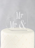 Mr. & Mr. Acrylic Heart Cake Top
