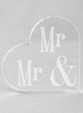 Mr. & Mr. Acrylic Heart Cake Top