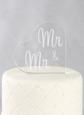 Mr. & Mr. Acrylic Heart Cake Top