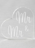 Mr. & Mr. Acrylic Heart Cake Top