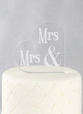 Mrs. & Mrs. Acrylic Heart Cake Top