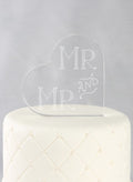 Mr. & Mr. Acrylic Heart Cake Top