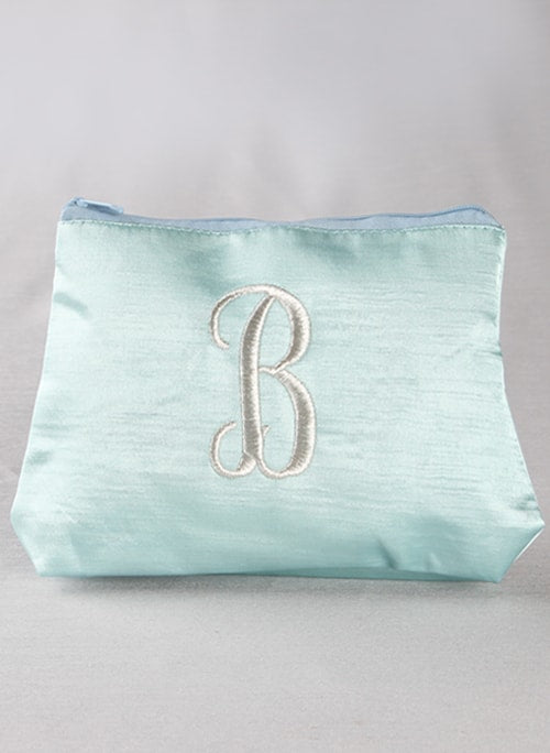 Single Initial Embroidered Cosmetic Bag