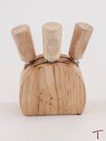 Wood Cheese Block w/3 Wood Handle Utensils
