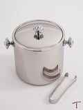 Covered Ice Bucket W/Tongs