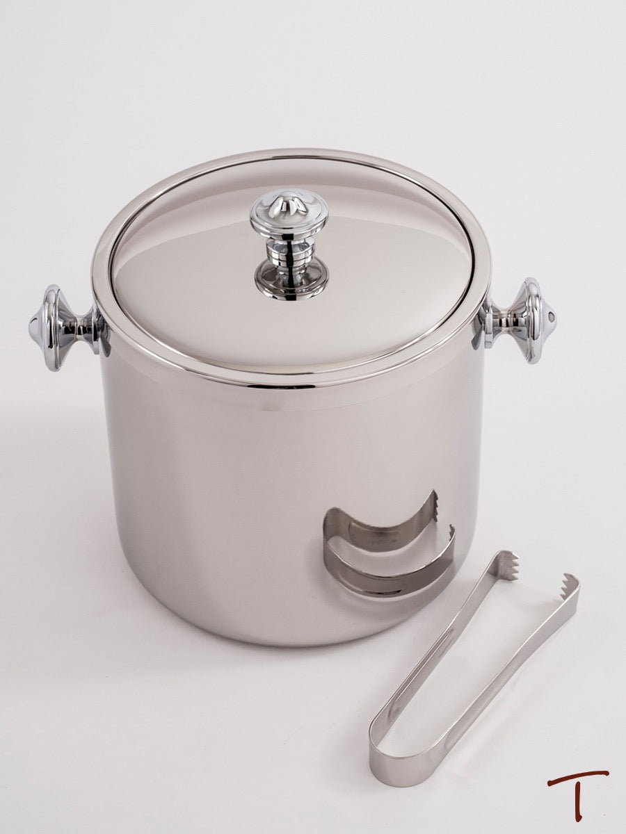 Covered Ice Bucket W/Tongs