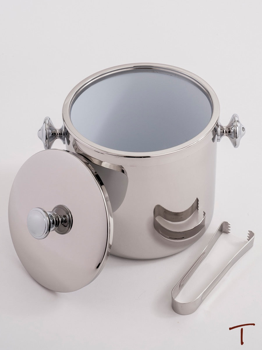 Covered Ice Bucket W/Tongs