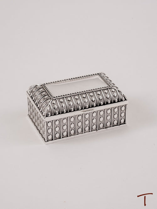 Beaded Antique Rectangle Jewelry Box - Small