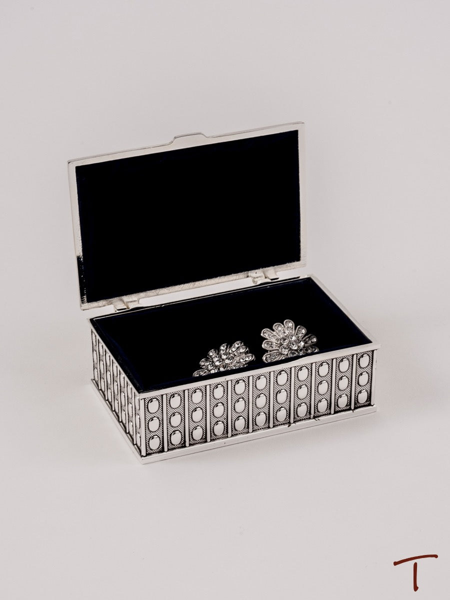 Beaded Antique Rectangle Jewelry Box - Small