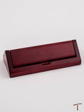Two Silver & Black Pens in Wood Roll Open Box