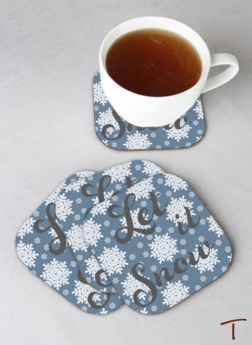 Tenereze Exclusive | Let it Snow Coasters - Set of 4