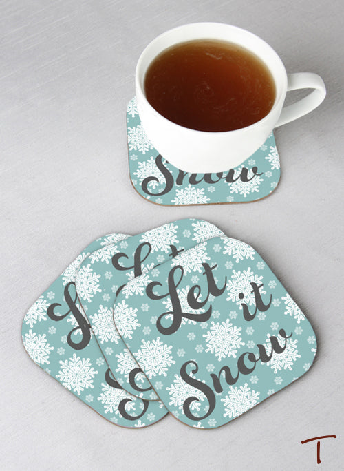 Tenereze Exclusive | Let it Snow Coasters - Set of 4