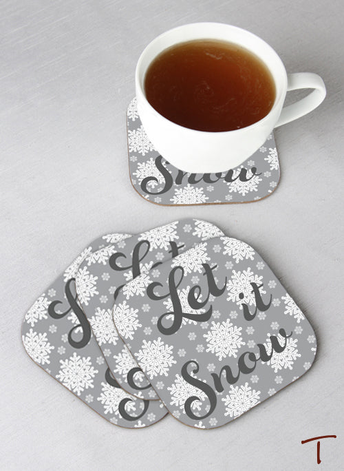 Tenereze Exclusive | Let it Snow Coasters - Set of 4