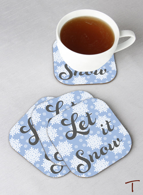 Tenereze Exclusive | Let it Snow Coasters - Set of 4