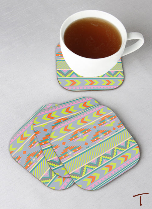 Tenereze Exclusive | Tribal Pattern Coasters - Set of 4