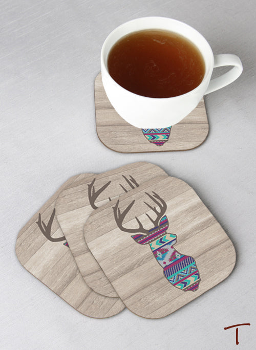Tenereze Exclusive | Tribal Deer Coasters - Set of 4