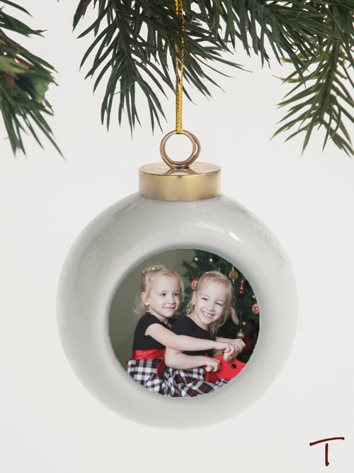 Poinsettia Porcelain Christmas Ornament