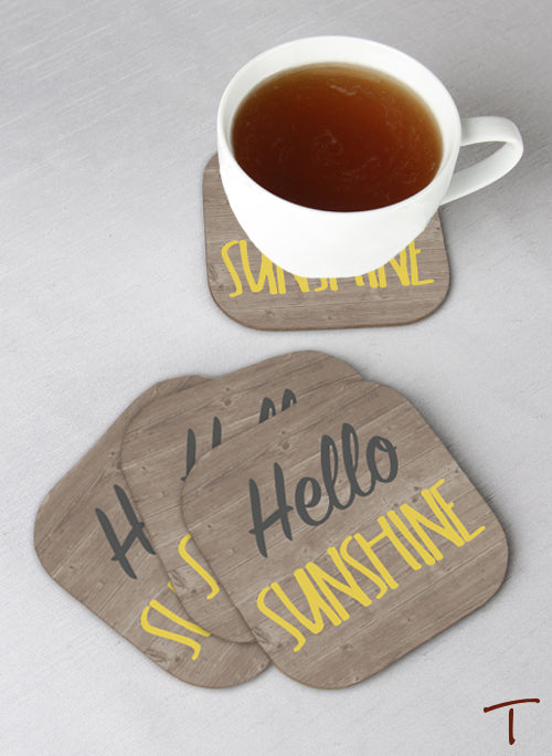 Tenereze Exclusive | Hello Sunshine Coasters - Set of 4