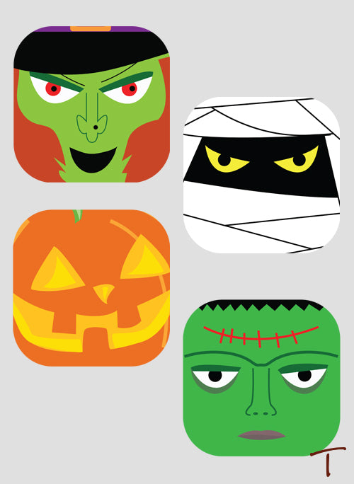 Tenereze Exclusive | Halloween Coasters - Set of 4